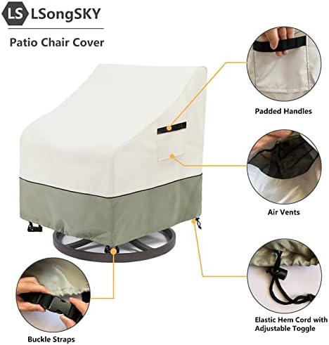 Outdoor Swivel Lounge Chair Cover, 100% Waterproof Heavy Duty Outdoor Chair - Image 3