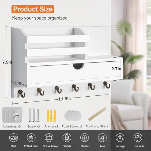 Key Holder Wall Mount, Mail Organizer - Image 6