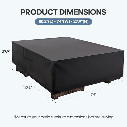 DUMOS Rectangular Outdoor Furniture Cover, Matte Black - Image 2