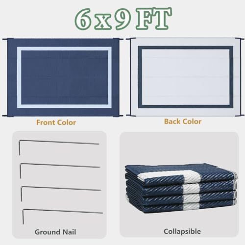 Ogrmar 6x9 FT Reversible Mats, Outdoor Rug - Image 2