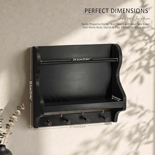 Pine Wood Mail Organizer Wall Mount - Image 2