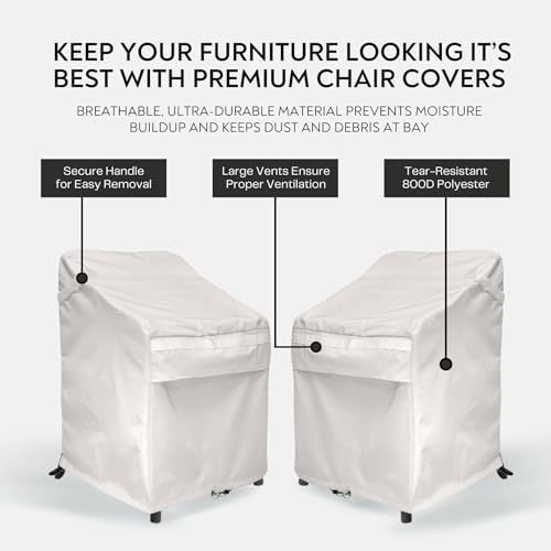 24D x 24W x 36H UV-proof Waterproof Furniture Patio Cover 800D white cream - Image 3