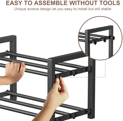 Expandable Shoe Rack, Heavy Duty Metal Shoe Organizer - Image 5