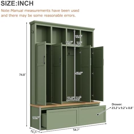 Quarte Farmhouse Hall Tree - Image 3