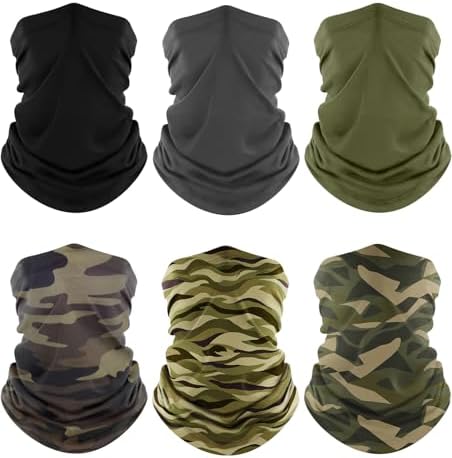 Fuinloth Neck Gaiter, 6 Pack Cooling UV Protection Bandana Face Mask Gator by fuinloth