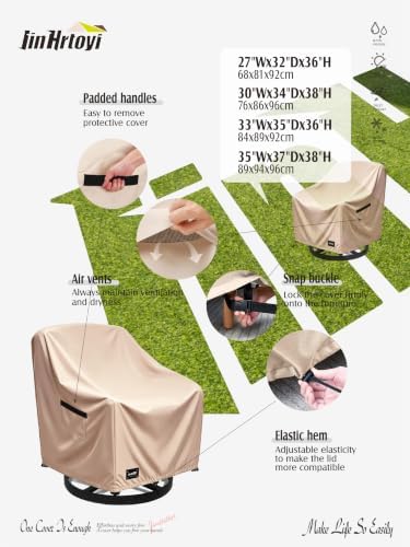 JinHrtoyi Outdoor Chair Covers 2 Pack, 30Wx34Dx38H inches Patio Chair Cover - Image 4