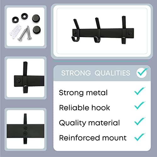 Coat Rack Wall Mount – 9 Inch Stainless Steel Small Hook Rail - Image 3