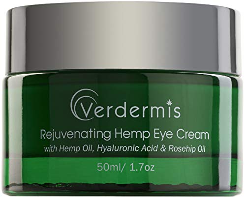 Rejuvenating Hemp Eye Cream with Hemp Oil, Hyaluronic Acid, Rosehip Oil, and Vitamins. Formulated to Treat the Sensitive Skin around the Eyes.