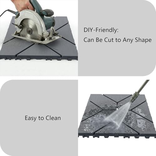 44 Interlocking Deck Tiles 12x12in +12 Edges Trim & 4 Corners - Image 4