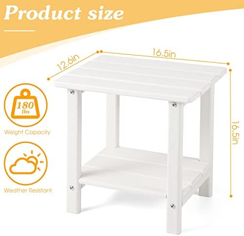 Apolimi Adirondack Outdoor Side Table, 2-Tier Sturdy Patio End Table Weather - Image 3