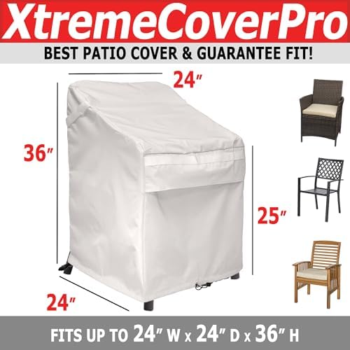 24D x 24W x 36H UV-proof Waterproof Furniture Patio Cover 800D white cream - Image 2