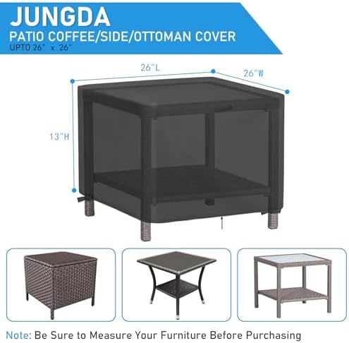 Outdoor Square Table Cover for 26 Inch Bistro Coffee Table - Image 2