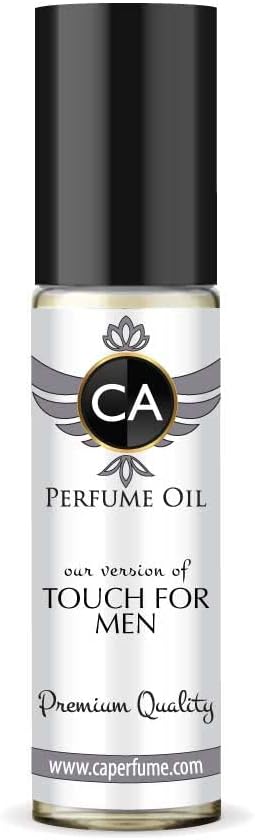 CA Perfume Impression of Touch For Men Replica Fragrance Body Oil Dupes Alcohol-Free Essential Aromatherapy Sample Travel Size Concentrated Long Lasting Attar Roll-On 0.3 Fl Oz/10ml