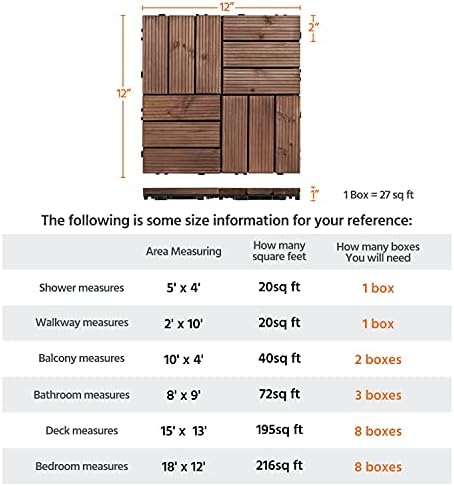 Yaheetech 27PCS 12x12in Interlocking Deck Tiles Outdoor Patio - Image 6