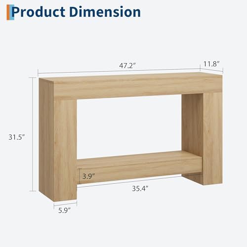 GarveeHome 47" Farmhouse 2-Tier Console Table - Image 2