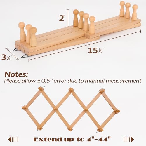 SCUNDA Wall Rack with 10 Hooks, Wooden Wall Expandable Coat Rack - Image 6