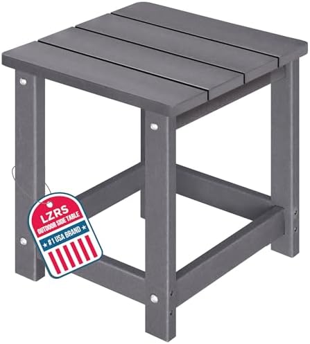 LZRS Patio Side Table, Heavy Duty HDPE Outdoor End Table by LZRSPET