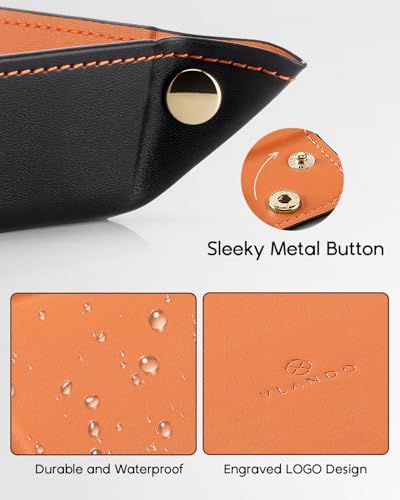 VLANDO Travel Valet Tray, Foldable PU Leather Catchall Tray - Image 5
