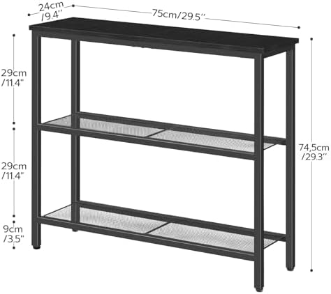 HOOBRO 29.5" Narrow Console Table, 3 Tier Entryway Table, Thin Sofa Table - Image 3