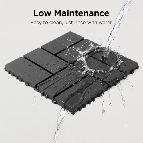 Plastic Interlocking Deck Tiles, 44 Pack, Non-Slip Patio Floor Decking Tiles - Image 3