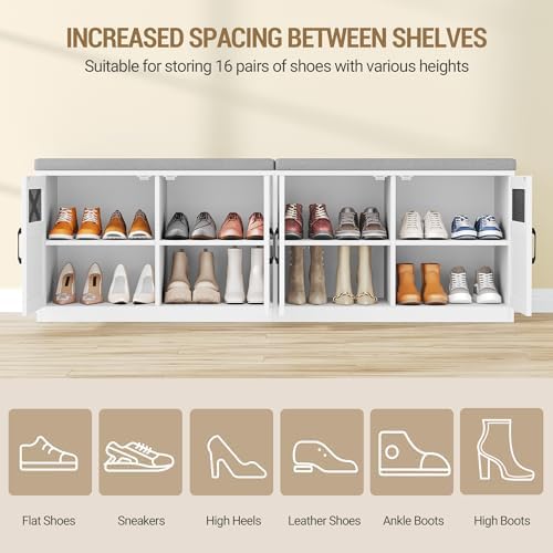Hzuaneri 59" Shoe Storage Bench - Image 4