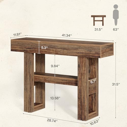 Tribesigns 41.34" Farmhouse Console Table, Sofa Table Behind The Couch - Image 2