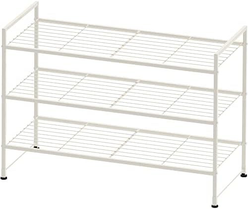 Simple Houseware 3-Tier Stackable Wired Grid Shoe Rack - Image 2