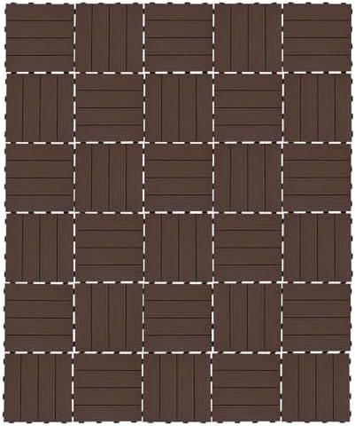 30 Pcs Interlocking Deck Tiles, 11.8 x11.8 Inch PVC Patio Pavers, High Load by WANLECY