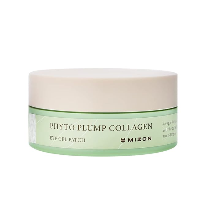 MIZON Phyto Plump Collagen Eye Gel Patch with Moringa, Triple Hyaluronic Acid, and Botanical Extracts for Brightening, Hydration, and Elasticity – 60pcs – Improves Vitality and Glow