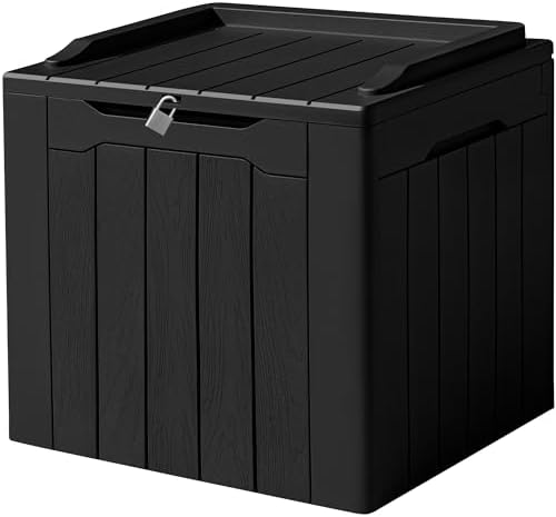 Devoko 31 Gallon Waterproof Outdoor Storage Box Resin Deck Box Lockable and UV by DEVOKO