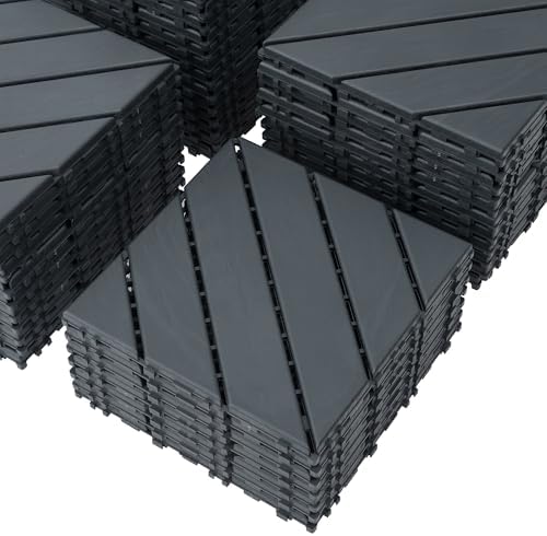 Plastic Interlocking Deck Tiles, 44 Pack 12"x12" Waterproof Patio Floor Tiles - Image 5