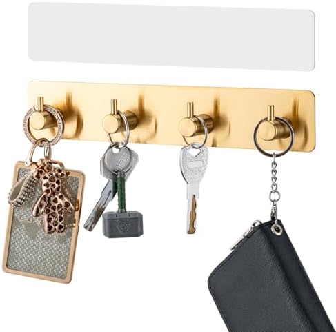 Key Holder with 4 Hooks, Adhesive Key Hanger Organizer by Unknown