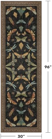 Black Insect 2'6"x8' Washable Non Slip Runner Rugs - Image 2
