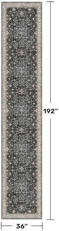 Hazo Haus Black Boho Washable 3x16 Extra Long Runner Rug - Image 2