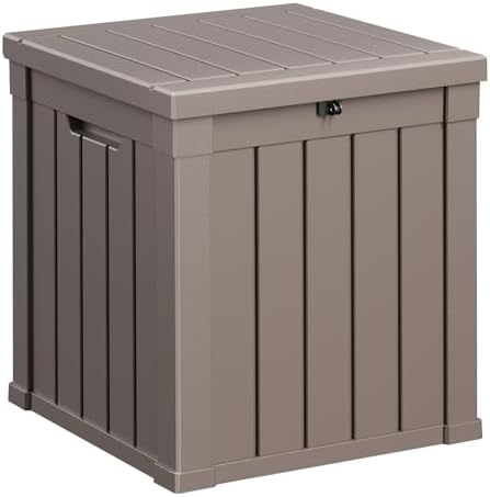 PatioZen 50 Gallon Resin Deck Box, Lockable Patio Outdoor Storage Box by OutdoorLivingPerfected