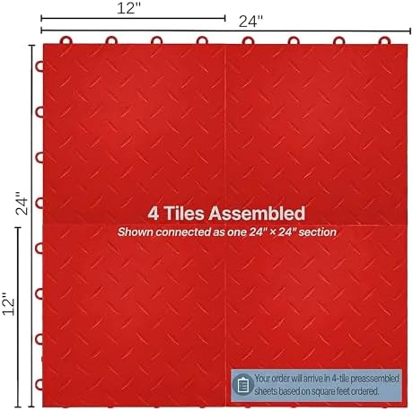 Nitro Tiles by FlooringInc 12" x 12" Interlocking Garage Floor Tiles, Diamond - Image 6