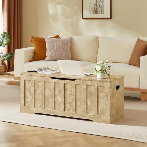 VANKILEY 47.2" Storage Chest Extra Large, Wooden Storage Bench - Image 2