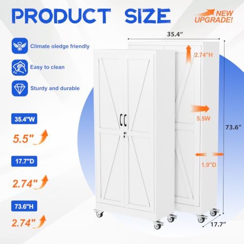 GAIOUS 73.6" Tall Metal Storage Cabinet - Image 2