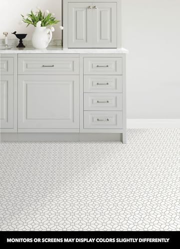 FloorPops Lattice Peel and Stick Floor Tiles, Geometric Vinyl Floor Tiles - Image 3