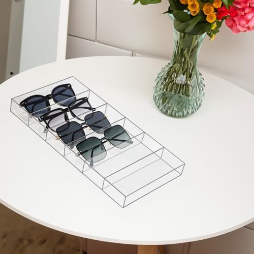 ZEXALOR Clear Drawer Organizer, 6 Sections Eyeglass Sunglasses Organizer Holder - Image 6