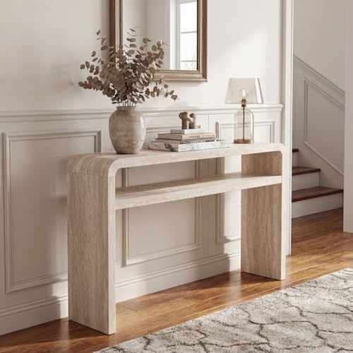 Hyfirm Travertine Style Wood Console Table by Hyfirm