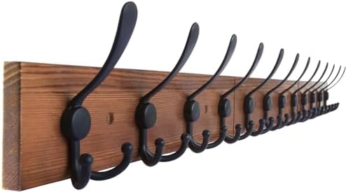 Wall Mount Coat Rack 47.3'' Burnt Brown Hanger by Homagic