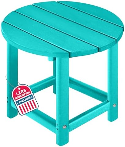 LZRS Round Adirondack Patio Side Table End Table, Outdoor Side Tables by LZRSPET