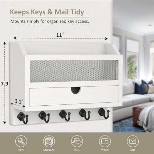 Nekon Key and Mail Holder for Wall, Key Organizer - Image 6