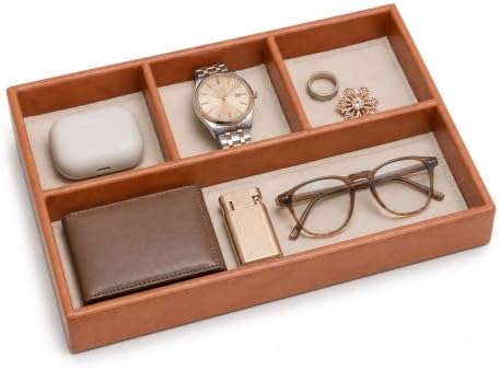 GORESE Leather Jewelry Tray, Catchall Tray Organizer by GORESE