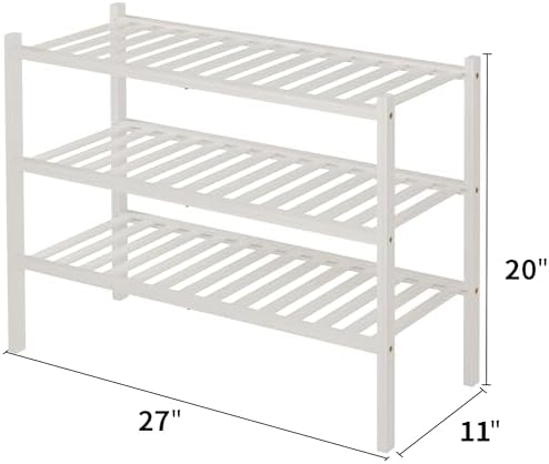 ROMGUAR CRAFT 3 Tier Bamboo Shoe Rack - Image 3
