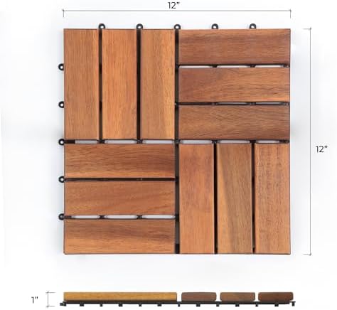 Permium Acacia Waterproof Interlocking Deck Tiles, Patio/Outdoor Flooring - Image 2