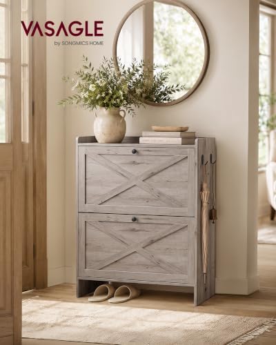 VASAGLE Narrow Shoe Storage Cabinet Organizer - Image 3