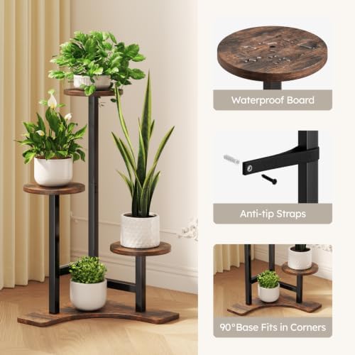 Homsorout Plant Stand Indoor, 3 Tier Corner Plant Stand - Image 4