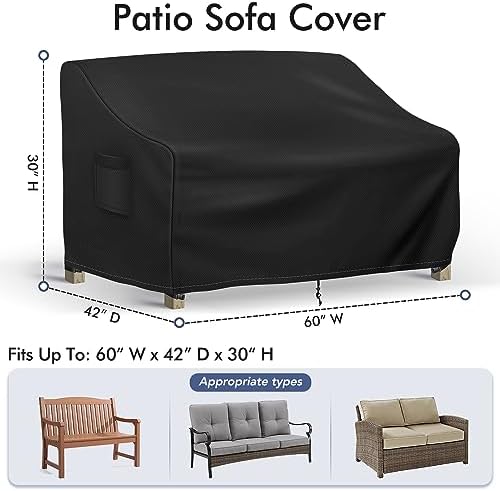Richwon Patio Loveseat Cover Waterproof, 2-Seater Outdoor loveseat Cover - Image 2